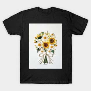 Printed Quilling art, Daisy&amp;Sunflower card T-Shirt